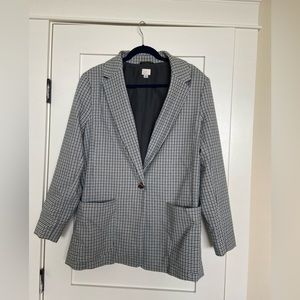 A New Day Plaid Blue And Green Womens Blazer